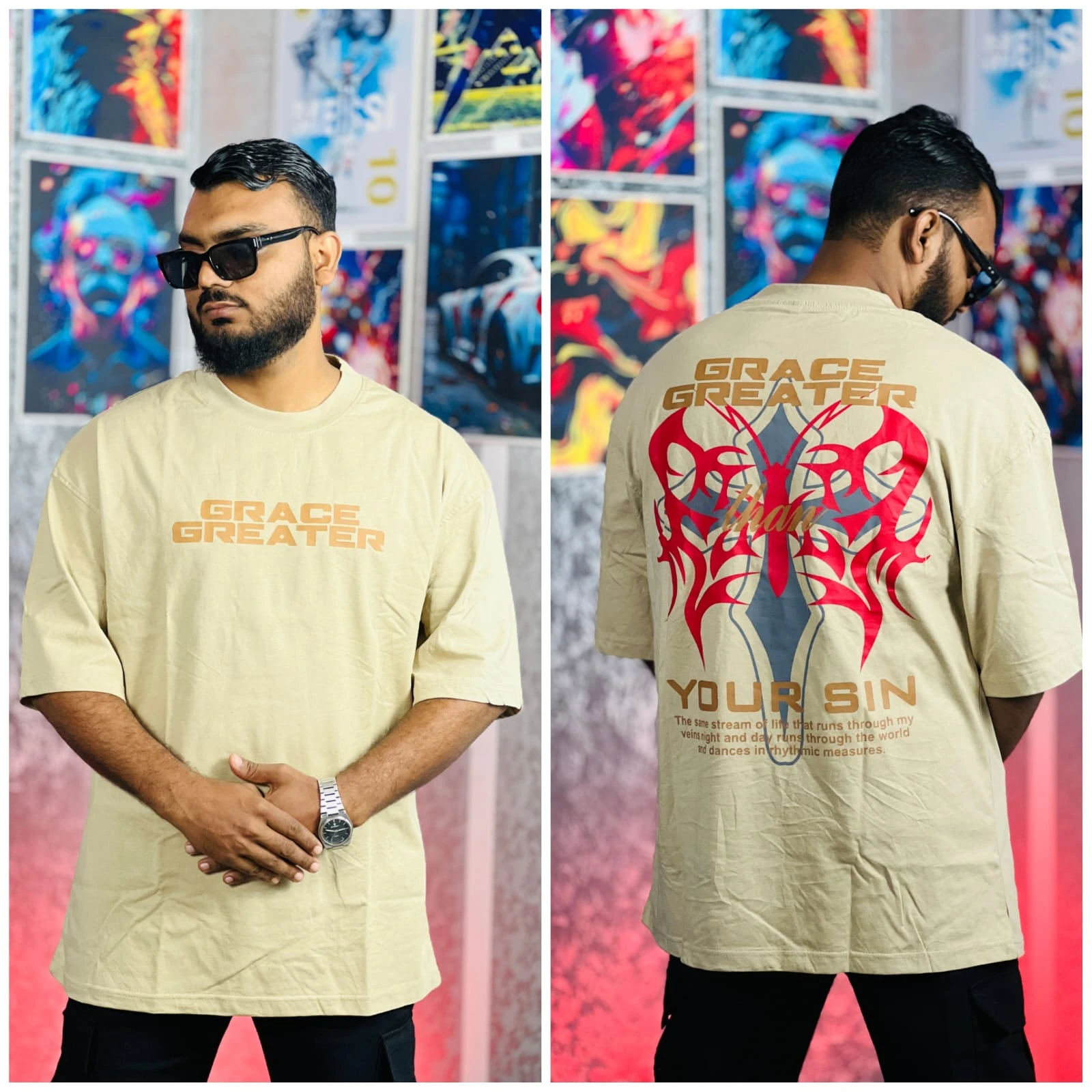 Oversize Premium Drop Shoulder T shirt - Biskits| Oversize bazar