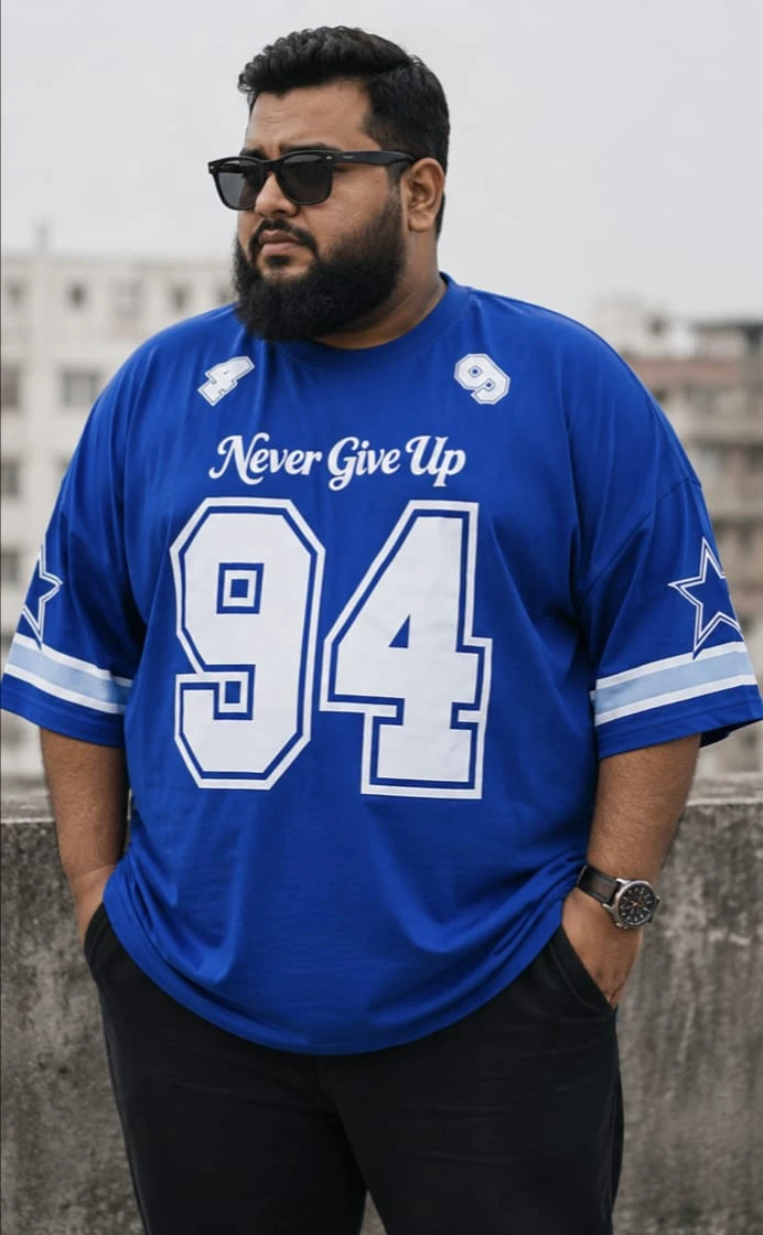 Oversize Premium Drop Shoulder T shirt  - Royal Blue | Oversize bazar