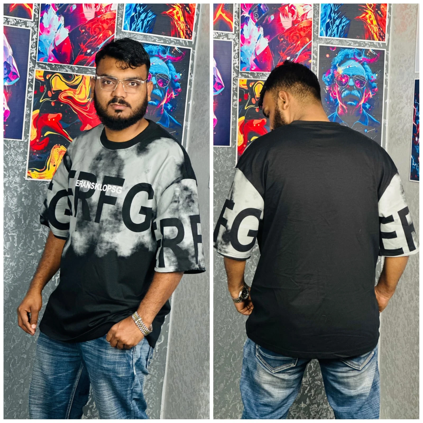 Oversize Premium Drop Shoulder T shirt  - Black | Oversize bazar