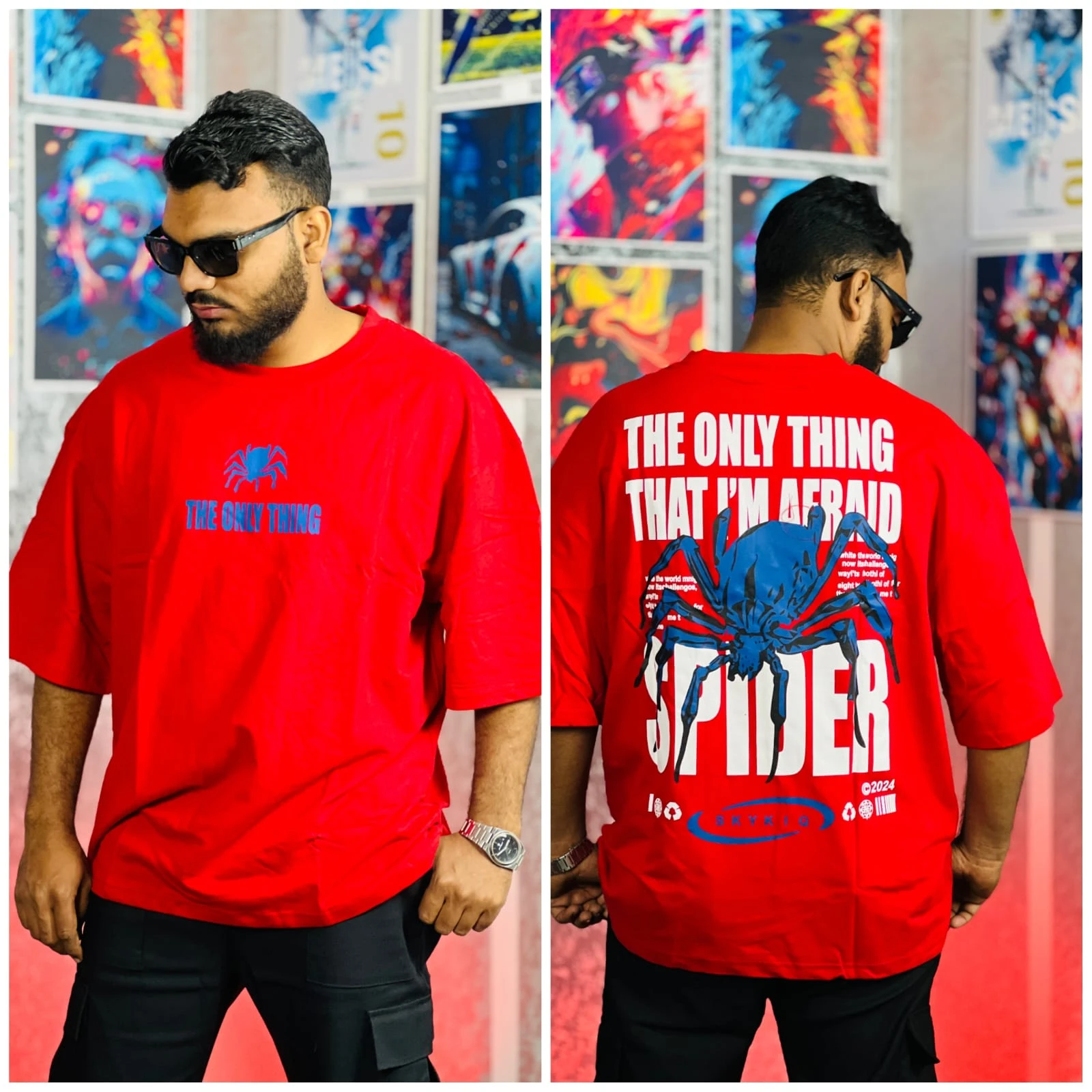Oversize Premium Drop Shoulder T shirt  - Red | Oversize bazar