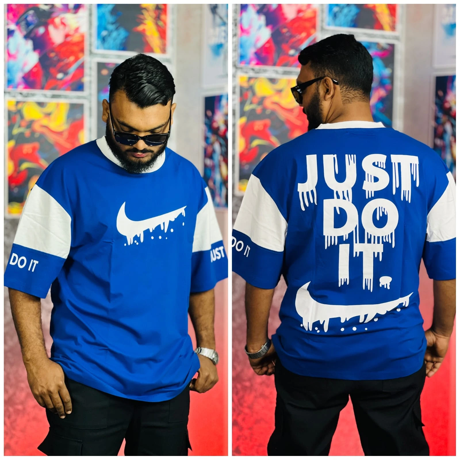 Oversize Premium Drop Shoulder T shirt  - Royel Blue| Oversize bazar