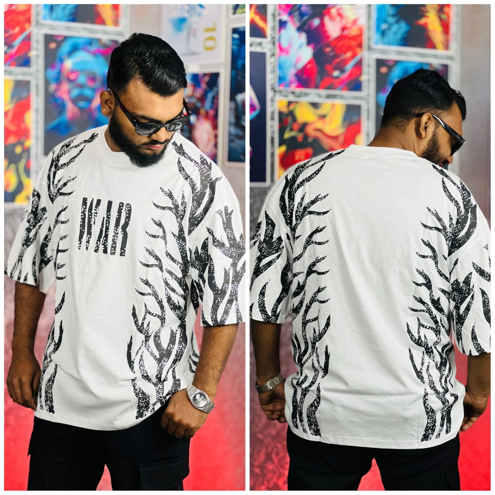 Oversize Premium Drop Shoulder T shirt  - White | Oversize bazar