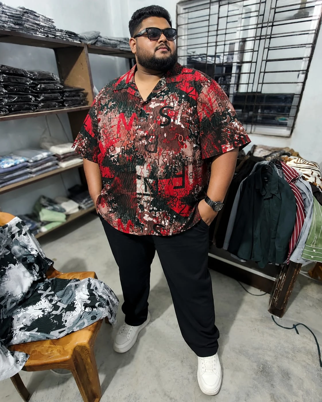 Oversize Premium Quality Shirt -Meroon/Blue |Oversize bazar