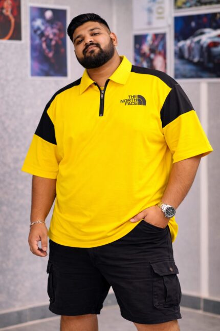 Oversize Polo Shirt  Dropped Shoulder -YELLOW| OversizeBazar