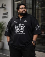 Oversize Premium Polo Shirt Dropped Shoulder - BLACK | Oversize bazar