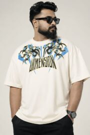 Oversize Premium Drop Shoulder T shirt  - Off White | Oversize bazar - Image 2