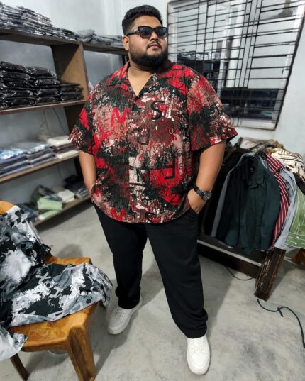 Oversize Premium Shirt-Black/Red | Oversize bazar