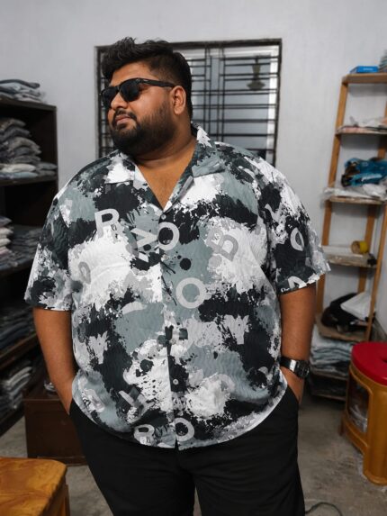 Oversize Premium Shirt-White/Ash| Oversize bazar
