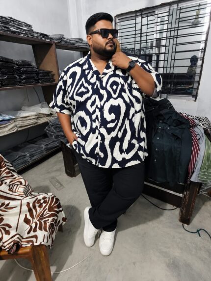 Oversize Premium Shirt-Off White/Navy | Oversize bazar